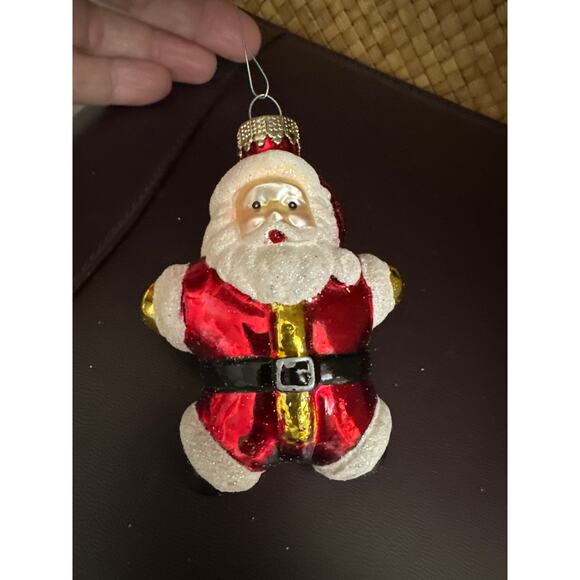 Vtg Mercury ornament Santa 3.5" Blown Glass Kris Kringle Claus Ornament Glass - Picture 7 of 8
